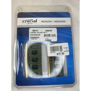 Crucial 8GB 2x4GB DDR3L-1600 UDIMM 1.35V CL11 Memory‎ Desktop RAM NEW